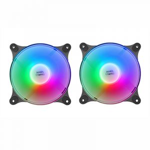 MARS GAMING MFDUO 12CM 2XFANRGB Ult-silent Black